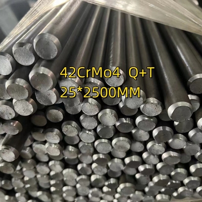 42CrMo4 Q+T Φ25x2500mm میله فولاد آلیاژ سرد 42CrMo4 استاندارد شده خاموش شده