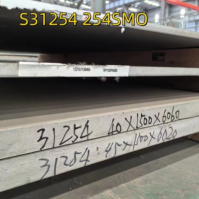 ASTM A240 SS 254SMO S31254 ضخامت 6mm x 4' x 8 صفحه فولاد ضد زنگ DIN 1.4547 F44 40 * 1500 * 6000MM