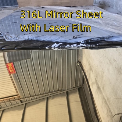 برش لیزر ASTM A240 AISI 316L 8K شیشه ای پولیش فولاد ضد زنگ با فیلم لیزر 1.5mm 1500 * 3000