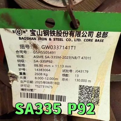 لوله فولادی آلیاژ فرریتک بدون درز ASME A335 P92 89 * 11.13mm برای خدمات دمای بالا