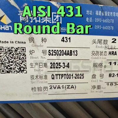 SUS431 Hot Rolled Rod Stainless Steel Round Bar Grade 14cr17ni2 Aisi 431 DIN1.4057 75mm چوبی سیاه