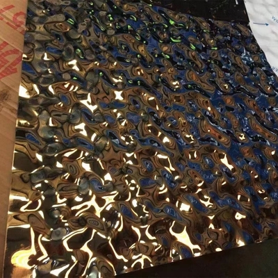 0.5*1220x2440mm فولاد ضد زنگ آب خط موج ورق صفحه 201 متوسط خط موج طلایی