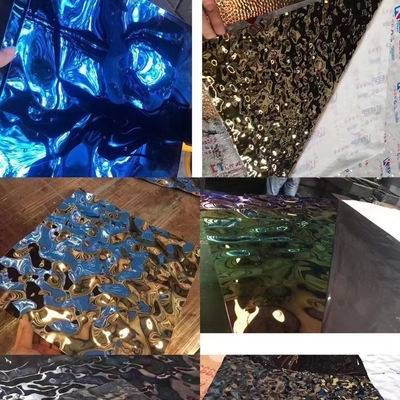 0.5*1220x2440mm فولاد ضد زنگ آب خط موج ورق صفحه 201 متوسط خط موج طلایی