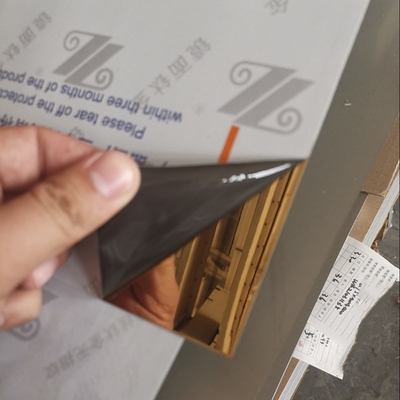 0.5*1240x2440mm فولاد ضد زنگ صفحه آینه صاف پانل Ti-طلای صفحه آینه