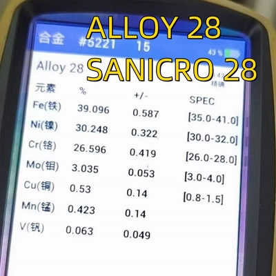 مواد خام SANICRO 28 UNS N8028 ((آلیاژ28)) لوله های بدون درز از فولاد ضد زنگ