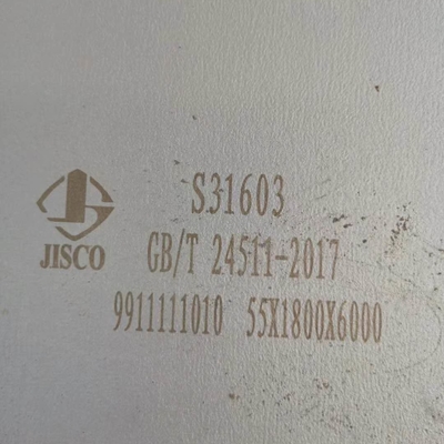 55mm ضخامت فولاد ضد زنگ 316L صفحه 2000 * 6000mm Din1.4404 s31603 12mm ضخامت صفحه SS درجه 316