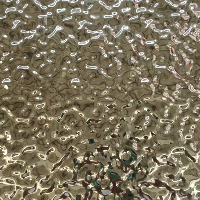 فلز 304 201 فولاد ضد زنگ آب خط موج ورق دیوار فلز صفحه تزئینی 0.6 * 1219 * 2438mm