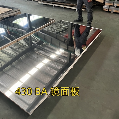 ورق استیل ضد زنگ سرد نورد شده SUS430 2BA با سطح آینه ای 8K و فیلم PVC 1.2*1250*2500mm