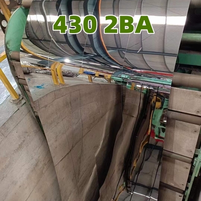 ورق استیل ضد زنگ سرد نورد شده SUS430 2BA با سطح آینه ای 8K و فیلم PVC 1.2*1250*2500mm