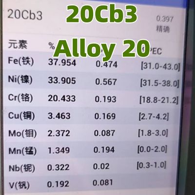 High-Temperature ASTM B463 UNS N08020 20Cb3 Alloy 20#  Nickel Alloy Steel Plate 3.0mm