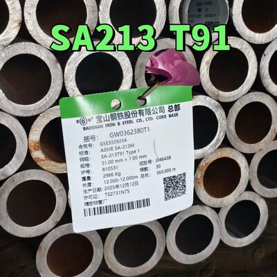 ASTM A213 T91 لوله فولادی آلیاژ 51*7MM بدون درز