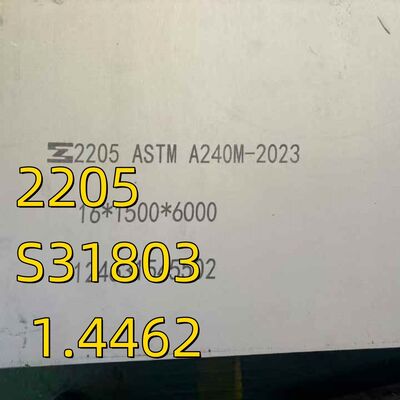 ASTM A182 F51 صفحه فولاد ضد زنگ 38*1220*2440mm S31803 1.4462 صفحه فولاد دوگانه